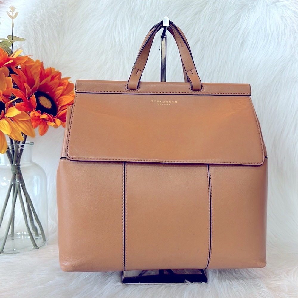 TORY BURCH Block-T Backpack British Tan